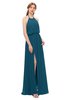ColsBM Jackie Moroccan Blue Bridesmaid Dresses Casual Floor Length Halter Split-Front Sleeveless Backless