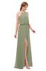 ColsBM Jackie Moss Green Bridesmaid Dresses Casual Floor Length Halter Split-Front Sleeveless Backless