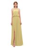 ColsBM Jackie New Wheat Bridesmaid Dresses Casual Floor Length Halter Split-Front Sleeveless Backless