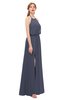 ColsBM Jackie Nightshadow Blue Bridesmaid Dresses Casual Floor Length Halter Split-Front Sleeveless Backless