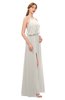 ColsBM Jackie Off White Bridesmaid Dresses Casual Floor Length Halter Split-Front Sleeveless Backless