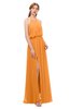 ColsBM Jackie Orange Bridesmaid Dresses Casual Floor Length Halter Split-Front Sleeveless Backless