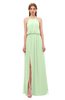 ColsBM Jackie Pale Green Bridesmaid Dresses Casual Floor Length Halter Split-Front Sleeveless Backless