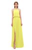 ColsBM Jackie Pale Yellow Bridesmaid Dresses Casual Floor Length Halter Split-Front Sleeveless Backless