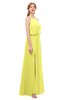 ColsBM Jackie Pale Yellow Bridesmaid Dresses Casual Floor Length Halter Split-Front Sleeveless Backless