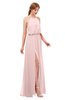 ColsBM Jackie Pastel Pink Bridesmaid Dresses Casual Floor Length Halter Split-Front Sleeveless Backless