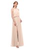 ColsBM Jackie Peach Puree Bridesmaid Dresses Casual Floor Length Halter Split-Front Sleeveless Backless