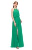 ColsBM Jackie Pepper Green Bridesmaid Dresses Casual Floor Length Halter Split-Front Sleeveless Backless