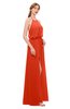 ColsBM Jackie Persimmon Bridesmaid Dresses Casual Floor Length Halter Split-Front Sleeveless Backless