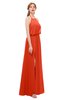 ColsBM Jackie Persimmon Bridesmaid Dresses Casual Floor Length Halter Split-Front Sleeveless Backless
