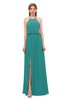 ColsBM Jackie Porcelain Bridesmaid Dresses Casual Floor Length Halter Split-Front Sleeveless Backless