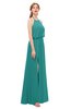 ColsBM Jackie Porcelain Bridesmaid Dresses Casual Floor Length Halter Split-Front Sleeveless Backless