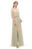 ColsBM Jackie Putty Bridesmaid Dresses Casual Floor Length Halter Split-Front Sleeveless Backless