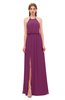 ColsBM Jackie Raspberry Bridesmaid Dresses Casual Floor Length Halter Split-Front Sleeveless Backless