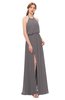 ColsBM Jackie Ridge Grey Bridesmaid Dresses Casual Floor Length Halter Split-Front Sleeveless Backless