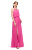 ColsBM Jackie Rose Pink Bridesmaid Dresses Casual Floor Length Halter Split-Front Sleeveless Backless