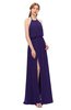 ColsBM Jackie Royal Purple Bridesmaid Dresses Casual Floor Length Halter Split-Front Sleeveless Backless