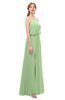 ColsBM Jackie Sage Green Bridesmaid Dresses Casual Floor Length Halter Split-Front Sleeveless Backless