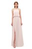 ColsBM Jackie Silver Peony Bridesmaid Dresses Casual Floor Length Halter Split-Front Sleeveless Backless