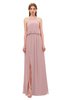 ColsBM Jackie Silver Pink Bridesmaid Dresses Casual Floor Length Halter Split-Front Sleeveless Backless