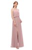 ColsBM Jackie Silver Pink Bridesmaid Dresses Casual Floor Length Halter Split-Front Sleeveless Backless