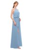 ColsBM Jackie Sky Blue Bridesmaid Dresses Casual Floor Length Halter Split-Front Sleeveless Backless