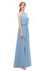 ColsBM Jackie Sky Blue Bridesmaid Dresses Casual Floor Length Halter Split-Front Sleeveless Backless