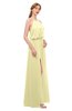 ColsBM Jackie Soft Yellow Bridesmaid Dresses Casual Floor Length Halter Split-Front Sleeveless Backless