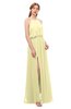 ColsBM Jackie Soft Yellow Bridesmaid Dresses Casual Floor Length Halter Split-Front Sleeveless Backless