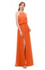 ColsBM Jackie Tangerine Bridesmaid Dresses Casual Floor Length Halter Split-Front Sleeveless Backless
