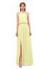ColsBM Jackie Wax Yellow Bridesmaid Dresses Casual Floor Length Halter Split-Front Sleeveless Backless