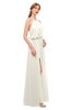 ColsBM Jackie Whisper White Bridesmaid Dresses Casual Floor Length Halter Split-Front Sleeveless Backless