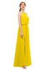 ColsBM Jackie Yellow Bridesmaid Dresses Casual Floor Length Halter Split-Front Sleeveless Backless