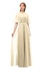 ColsBM Ricki Angora Bridesmaid Dresses Floor Length Zipper Elbow Length Sleeve Glamorous Pleated Jewel