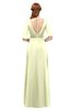 ColsBM Ricki Anise Flower Bridesmaid Dresses Floor Length Zipper Elbow Length Sleeve Glamorous Pleated Jewel