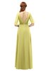 ColsBM Ricki Daffodil Bridesmaid Dresses Floor Length Zipper Elbow Length Sleeve Glamorous Pleated Jewel