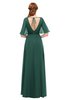 ColsBM Ricki Dark Jade Bridesmaid Dresses Floor Length Zipper Elbow Length Sleeve Glamorous Pleated Jewel
