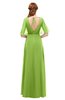 ColsBM Ricki Greenery Bridesmaid Dresses Floor Length Zipper Elbow Length Sleeve Glamorous Pleated Jewel