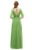 ColsBM Ricki Kiwi Green Bridesmaid Dresses Floor Length Zipper Elbow Length Sleeve Glamorous Pleated Jewel