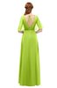 ColsBM Ricki Lime Green Bridesmaid Dresses Floor Length Zipper Elbow Length Sleeve Glamorous Pleated Jewel