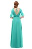 ColsBM Ricki Mint Green Bridesmaid Dresses Floor Length Zipper Elbow Length Sleeve Glamorous Pleated Jewel