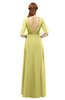 ColsBM Ricki Muted Lime Bridesmaid Dresses Floor Length Zipper Elbow Length Sleeve Glamorous Pleated Jewel