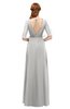 ColsBM Ricki Platinum Bridesmaid Dresses Floor Length Zipper Elbow Length Sleeve Glamorous Pleated Jewel