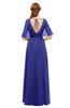 ColsBM Ricki Spectrum Blue Bridesmaid Dresses Floor Length Zipper Elbow Length Sleeve Glamorous Pleated Jewel