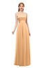ColsBM Ocean Apricot Bridesmaid Dresses Elegant A-line Backless Floor Length Sleeveless Sash
