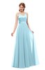 ColsBM Ocean Aqua Bridesmaid Dresses Elegant A-line Backless Floor Length Sleeveless Sash