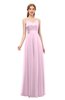 ColsBM Ocean Baby Pink Bridesmaid Dresses Elegant A-line Backless Floor Length Sleeveless Sash