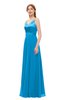 ColsBM Ocean Cornflower Blue Bridesmaid Dresses Elegant A-line Backless Floor Length Sleeveless Sash