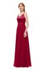 ColsBM Ocean Dark Red Bridesmaid Dresses Elegant A-line Backless Floor Length Sleeveless Sash