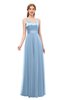 ColsBM Ocean Dusty Blue Bridesmaid Dresses Elegant A-line Backless Floor Length Sleeveless Sash